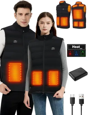 Heated Vest for Men with Battery Pack 15 Heating Zones USB Rechargeable Lightweight Heated Vest Coat