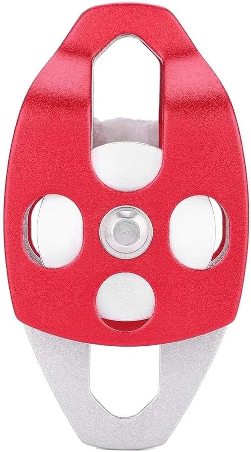 Heavy Duty Climbing Pulley, Aluminium Magnesium Alloy Single Swivels Rope Pulley Block, 32KN Strength Safety Equipment for Climbing, Hauling, and Transporting