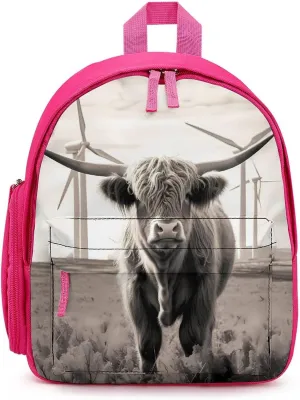 Highland Cow Windmill Travel Laptop Backpack for Men Women Lightweight Shoulder Bag Work Bag Daypack