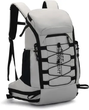 Hiking Backpack Waterproof Lightweight Casual Daypack with Rain Cover, Outdoor Sport Travel Camping Bag,Light gray,40L