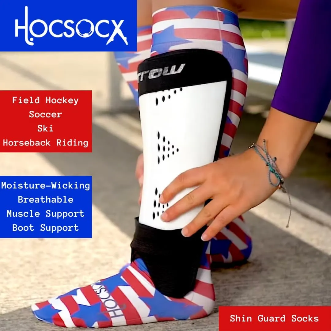 Hocsocx Celestial Socks Performance Liner Moisture-Wicking Protection for Field Hockey, Ice Hockey, and Soccer