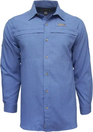 Hook & Tackle Men's Long Sleeve Fishing Shirt - Grey, Medium