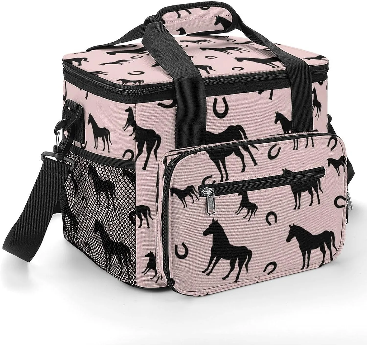 Horse and Horseshoe 22.5L Insulated Camping Coolers Bag Animals Large Leakproof Ice Chest for Beach Travel Picnic