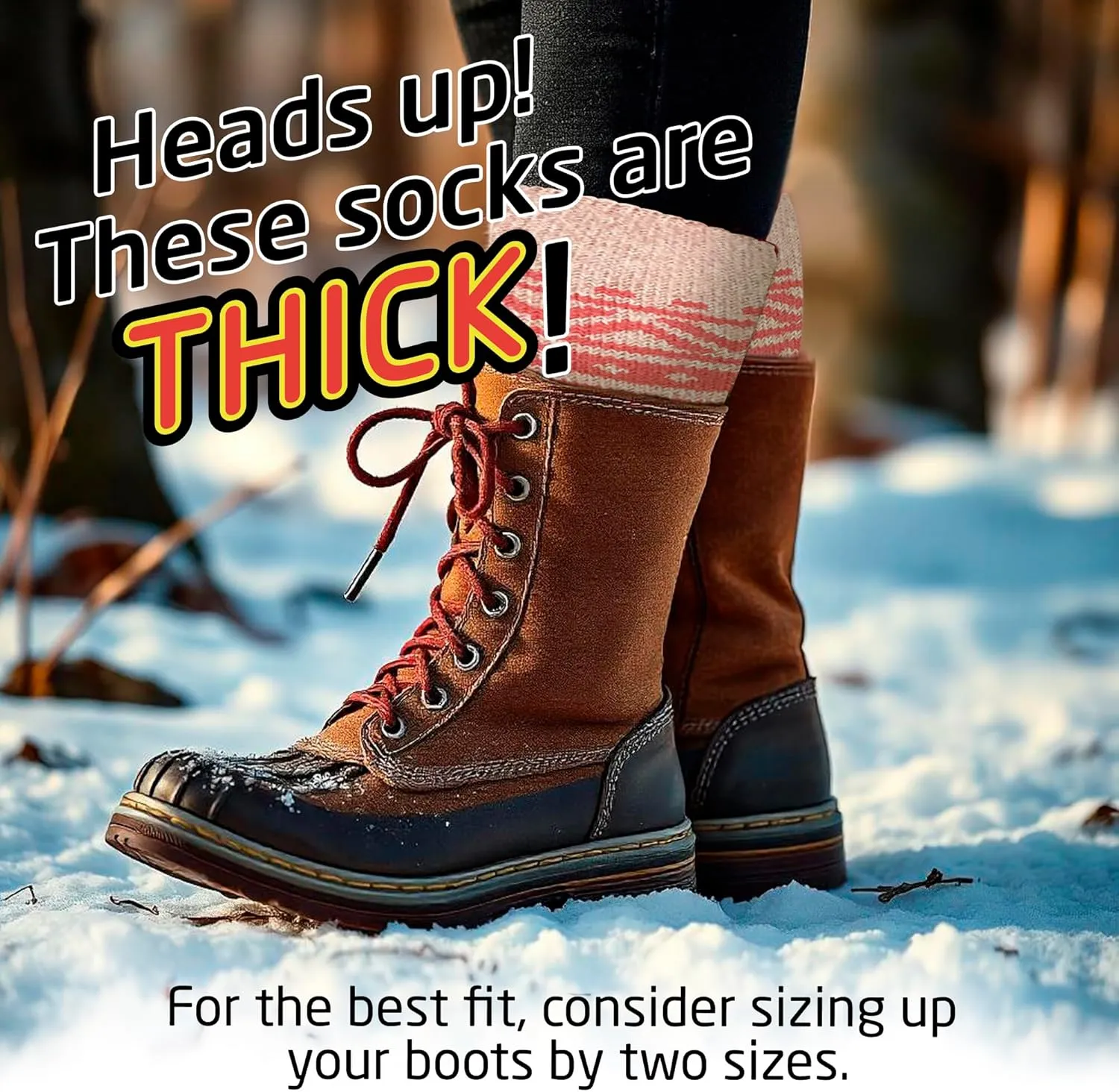 HOT FEET Thermal Socks For Women for Cold Weather – Thick Warm Winter Hiking Heat Insulated Socks, Women’s sizes 4–10.5