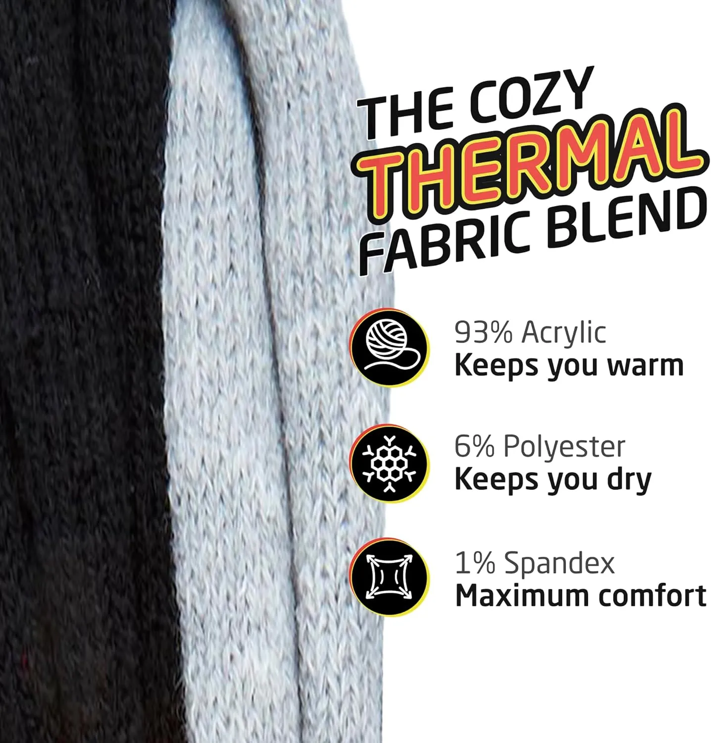 HOT FEET Thermal Socks For Women for Cold Weather – Thick Warm Winter Hiking Heat Insulated Socks, Women’s sizes 4–10.5