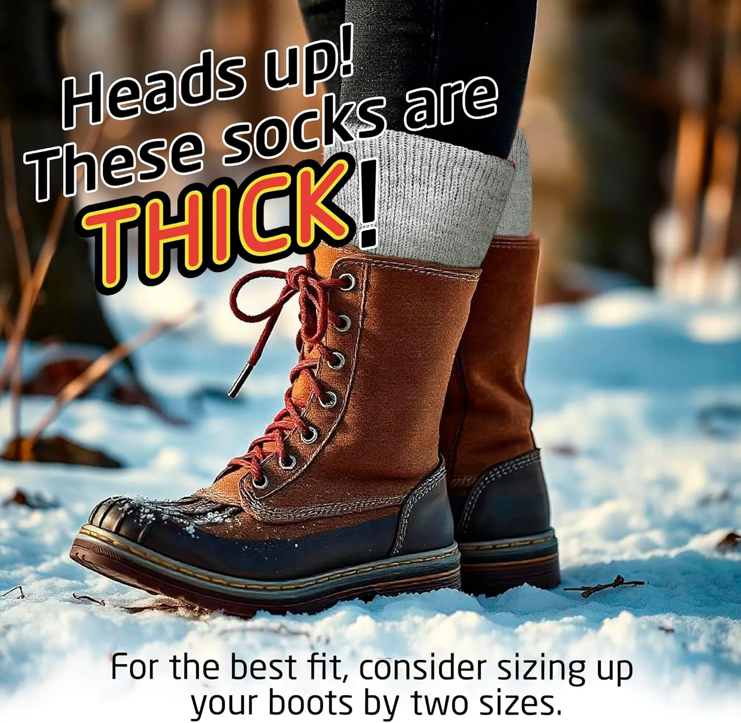 HOT FEET Thermal Socks For Women for Cold Weather – Thick Warm Winter Hiking Heat Insulated Socks, Women’s sizes 4–10.5