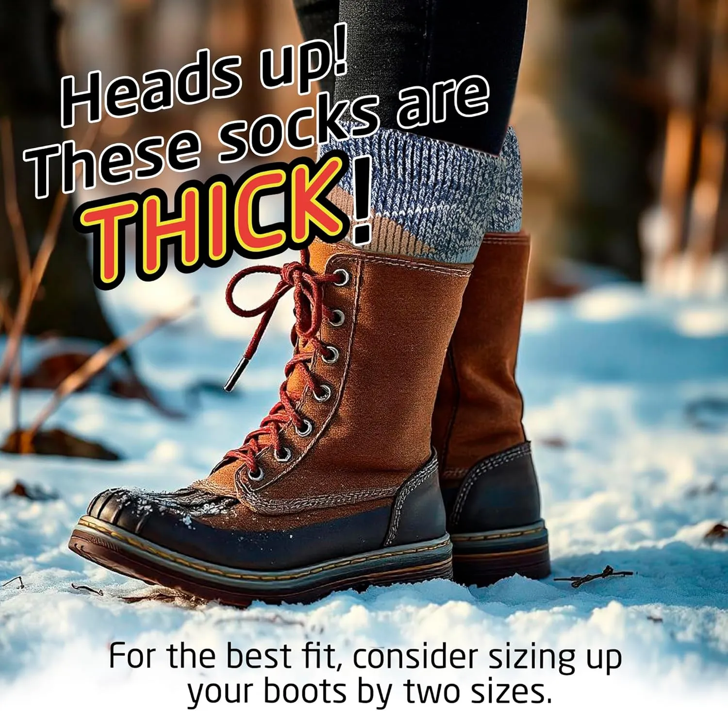HOT FEET Thermal Socks For Women for Cold Weather – Thick Warm Winter Hiking Heat Insulated Socks, Women’s sizes 4–10.5
