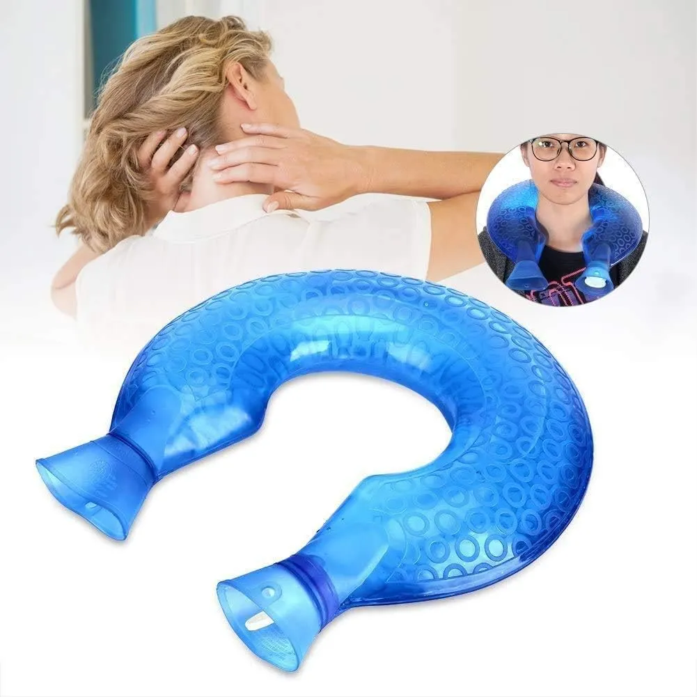 Hot Water Bottle, U Shaped PVC Explosion-Proof Hot Water Bottle Heating Pads Neck Shoulder Hand Warmer Heat Pack Hot Cold Therapy Pain Relief Neck Relaxing Warming Heating Wrap Pillow Hot Water Bag