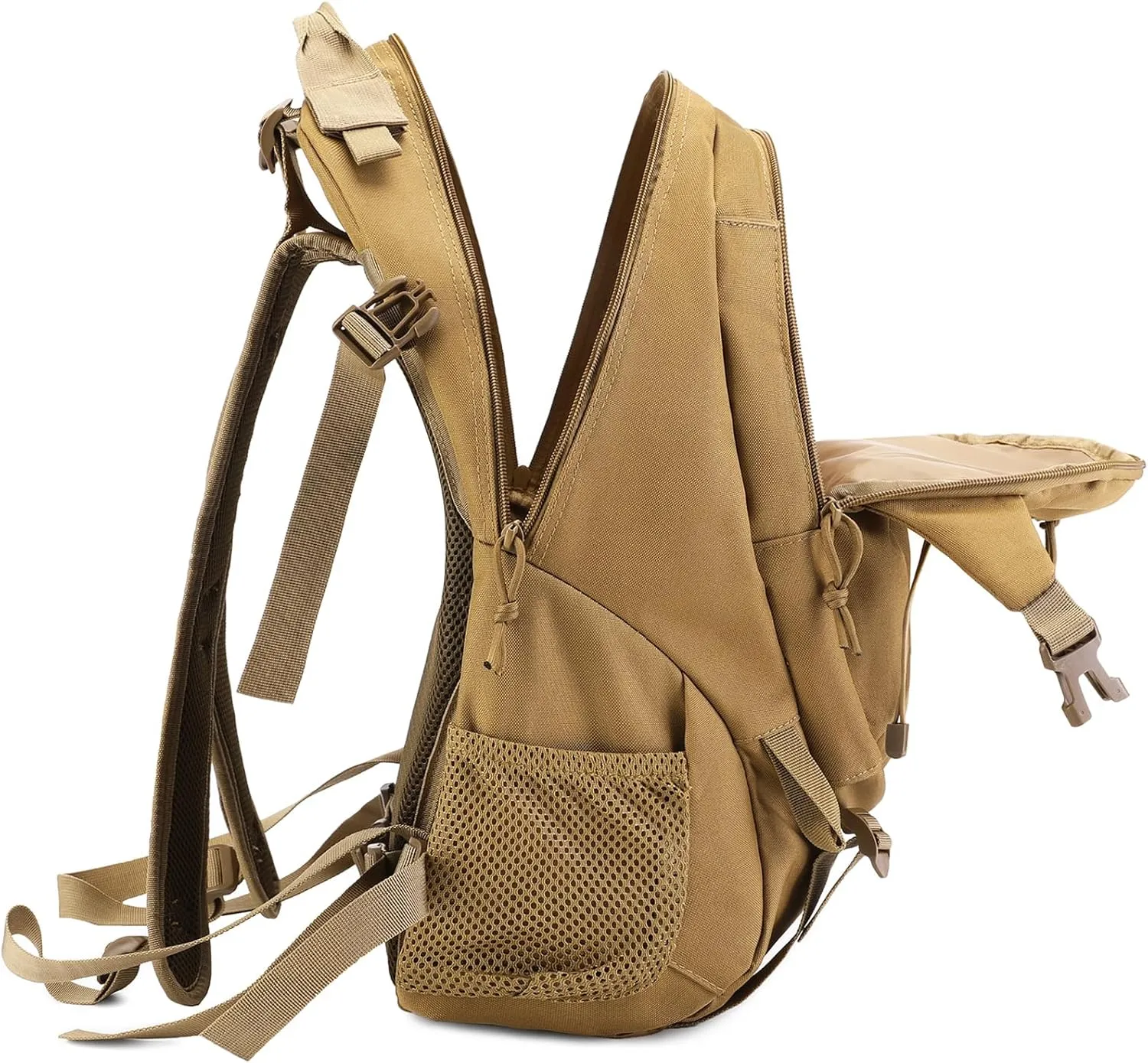 HOW'ON Hunting Backpack 30L Outdoor Waterproof Camo Hunting Pack Khaki