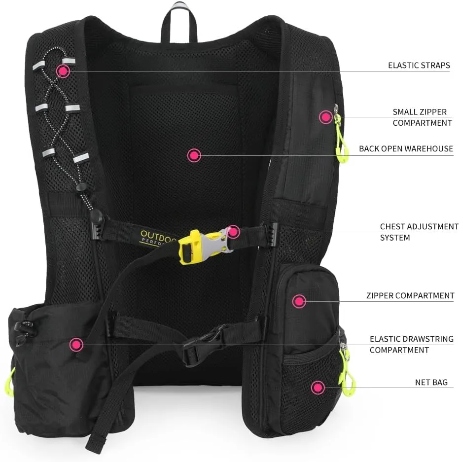 Hydration Pack Backpack，IX INOXTO Running Hydration Vest with 1.5L ( 50 oz) Water Bladder for Men Women，Lightweight Water Backpack for Hiking Cycling Climbing Camping