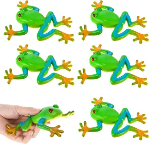 HyDren 6 Pieces Frog Toys Realistic Frog Figurines Simulation Frog Animal Model Soft Stretchy Spoof Vent Stress Toy TPR Tree Frog Frog Passover Party Decorations for Relief Stress Party Favor