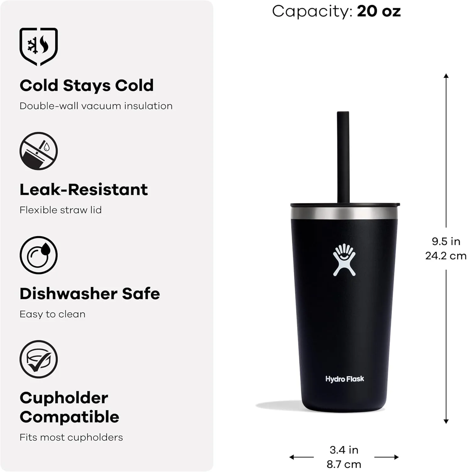Hydro Flask 20 Oz All Around Tumbler Straw Lid Surf