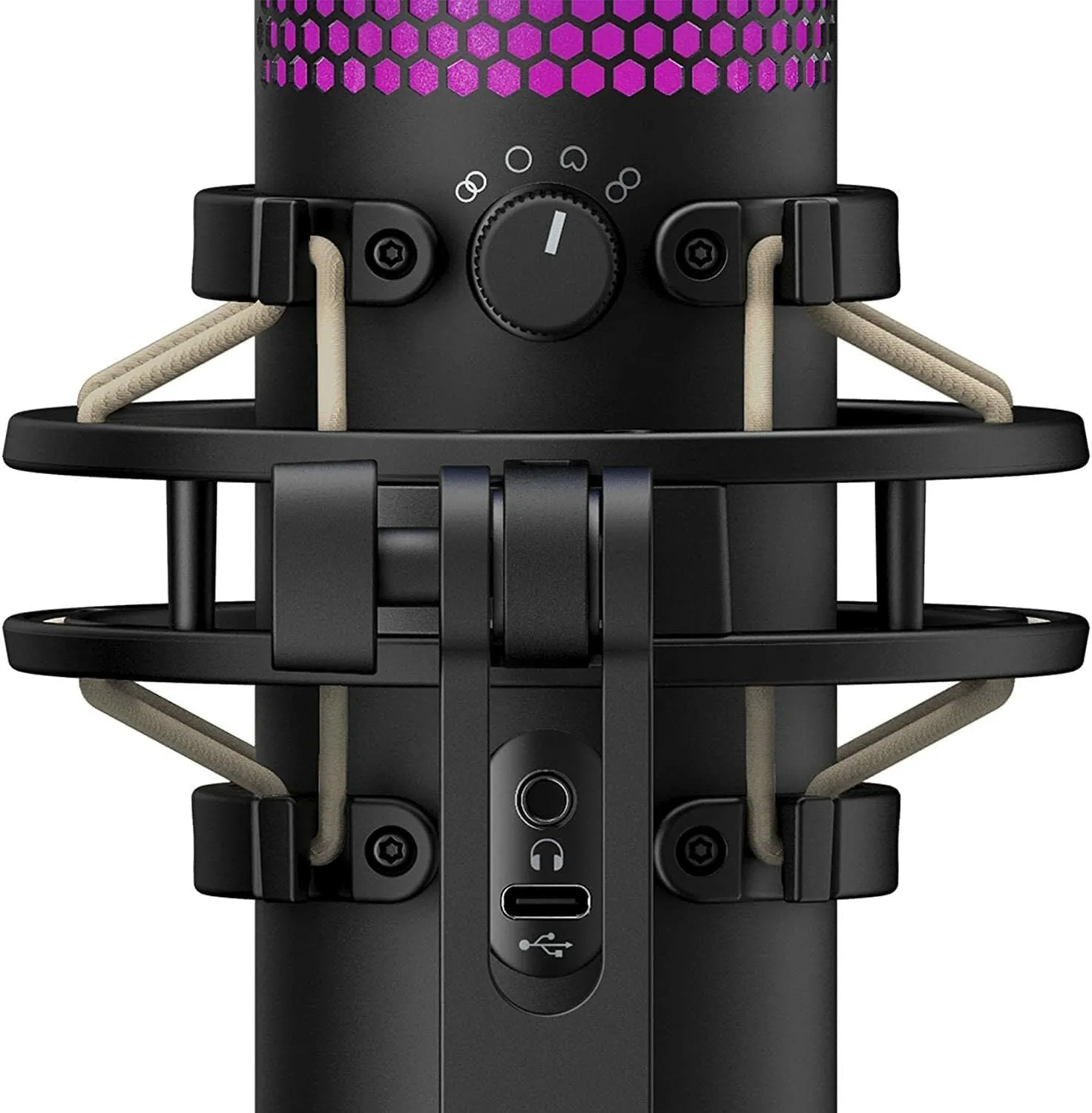 HyperX QuadCast S RGB USB Condenser Microphone for PC, PS4 and Mac, Anti-Vibration Shock Mount, Four Polar Patterns, Pop Filter, Gain Control, Gaming, Streaming, Podcasts (Renewed)