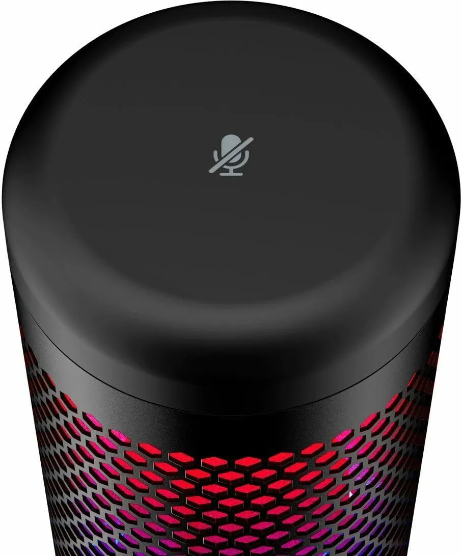 HyperX QuadCast S RGB USB Condenser Microphone for PC, PS4 and Mac, Anti-Vibration Shock Mount, Four Polar Patterns, Pop Filter, Gain Control, Gaming, Streaming, Podcasts (Renewed)