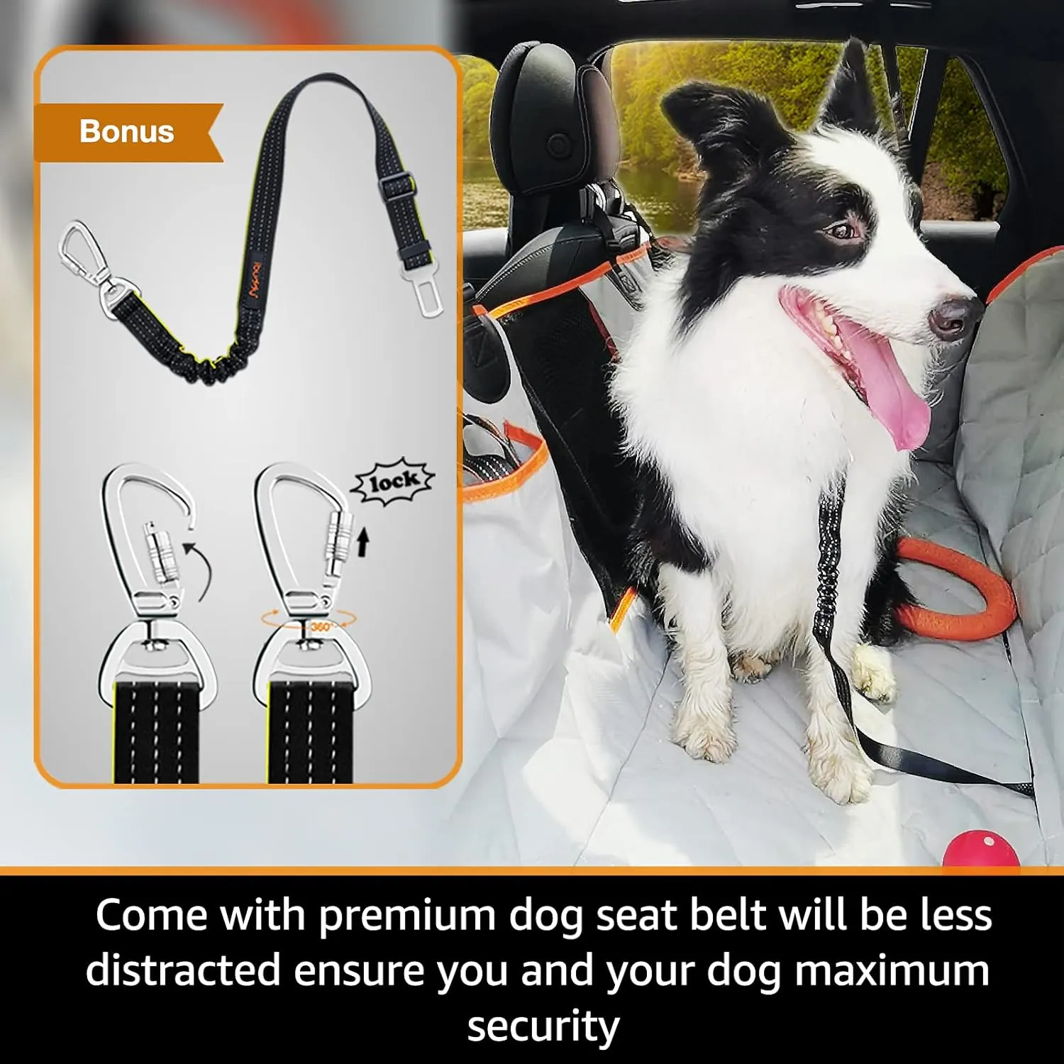 iBuddy Dog Seat Covers for Trucks 100% Waterproof Car Hammock for Truck Back Seat Durable X-Large Dog Seat Cover Against Dirt and Fur Machine Washable Pet Seat Cover for Trucks and Large SUVs