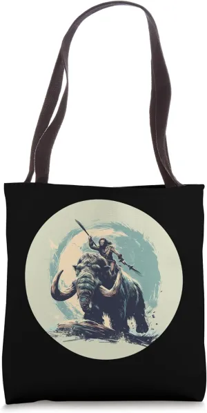 Ice Age Colors with Cool Neanderthal and Mammoth Outfit Tote Bag