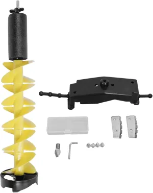 Ice Auger, 6in Augers for Ice Fishing, Ice Fishing Auger, Electric Ice Auger Kit with Positioner for Fishing Emergency, Yellow