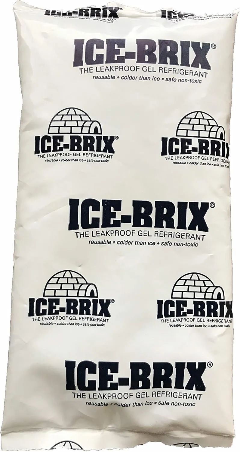 Ice-Brix Reusable Leakproof NonToxic Ice Pack 3oz Gel 5" x 2 3/4" x 3/4" (Qty12)