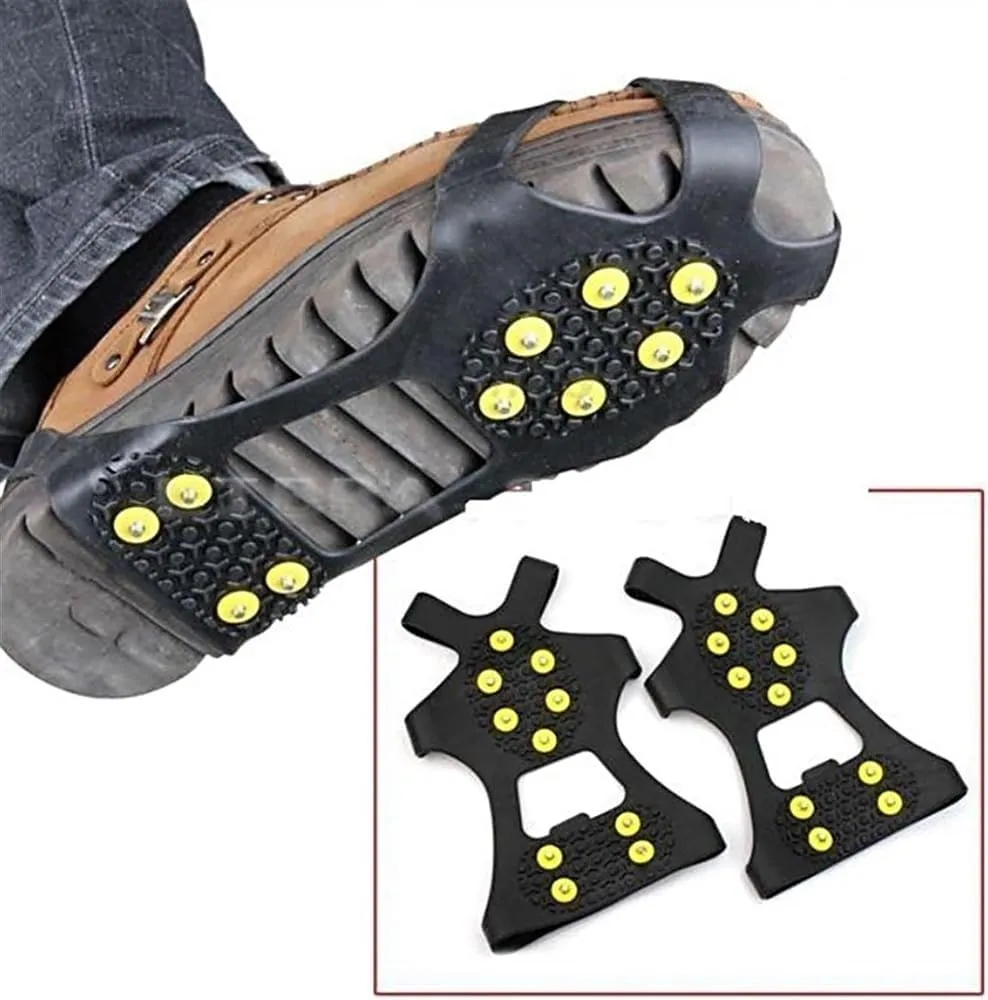 Ice Cleats S M L Non Slip Snow Shoe Spikes Winter Anti Slip Grips Cleats Crampons Climbing Outdoor Shoes Cover Crampons