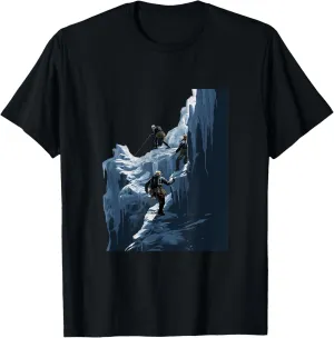 Ice Climbing Ice Climber Frozen Rock Snow Mountain T-Shirt