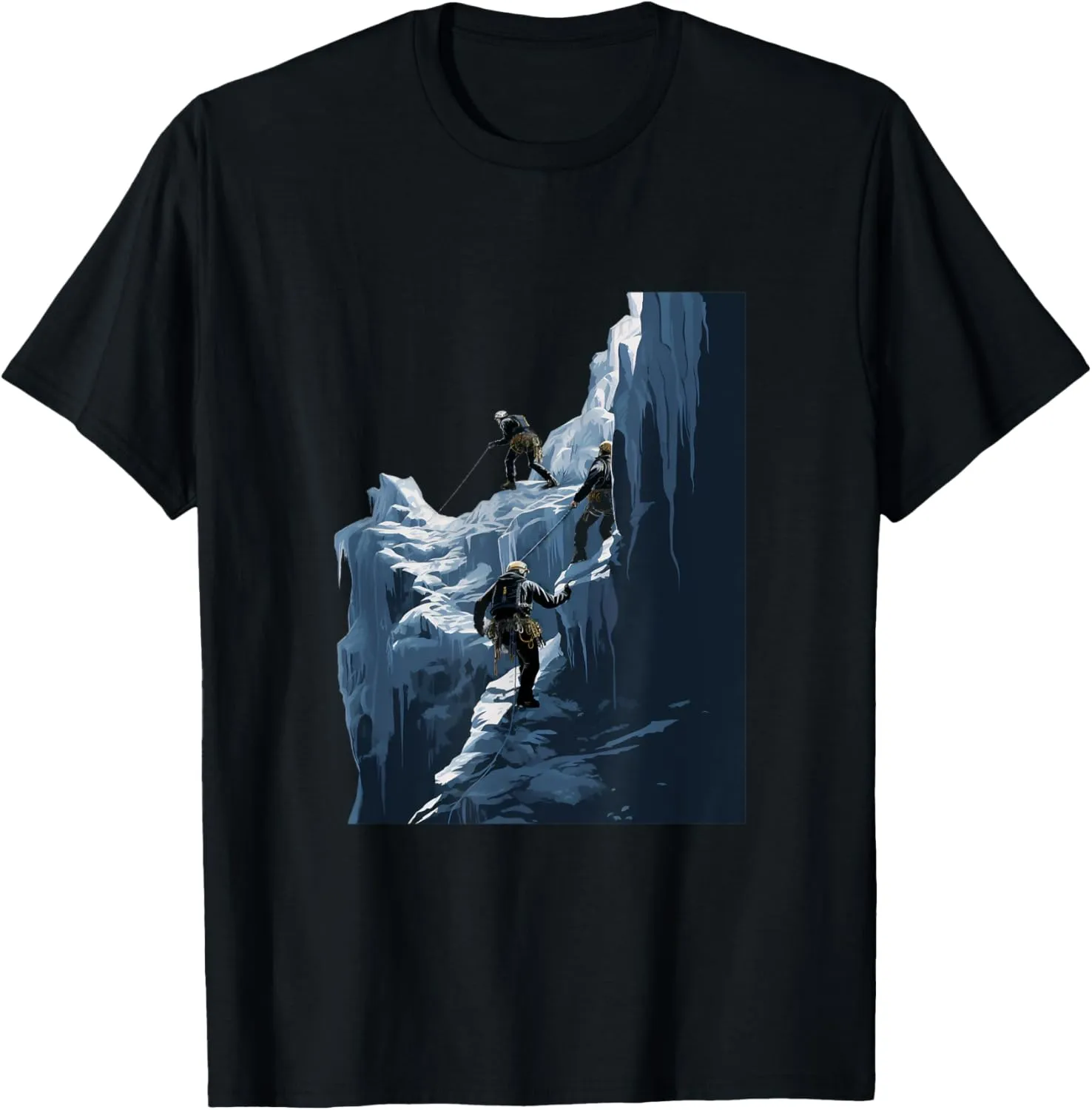 Ice Climbing Ice Climber Frozen Rock Snow Mountain T-Shirt
