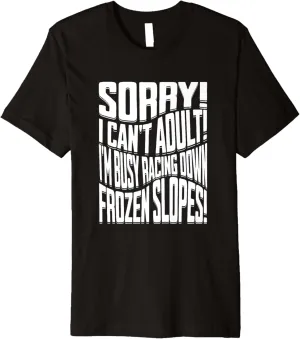 ice cross downhiller snow alpine sledding Ice Cross Downhill Premium T-Shirt