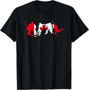 Ice Hockey Men Canada Flag Hockey T-Shirt