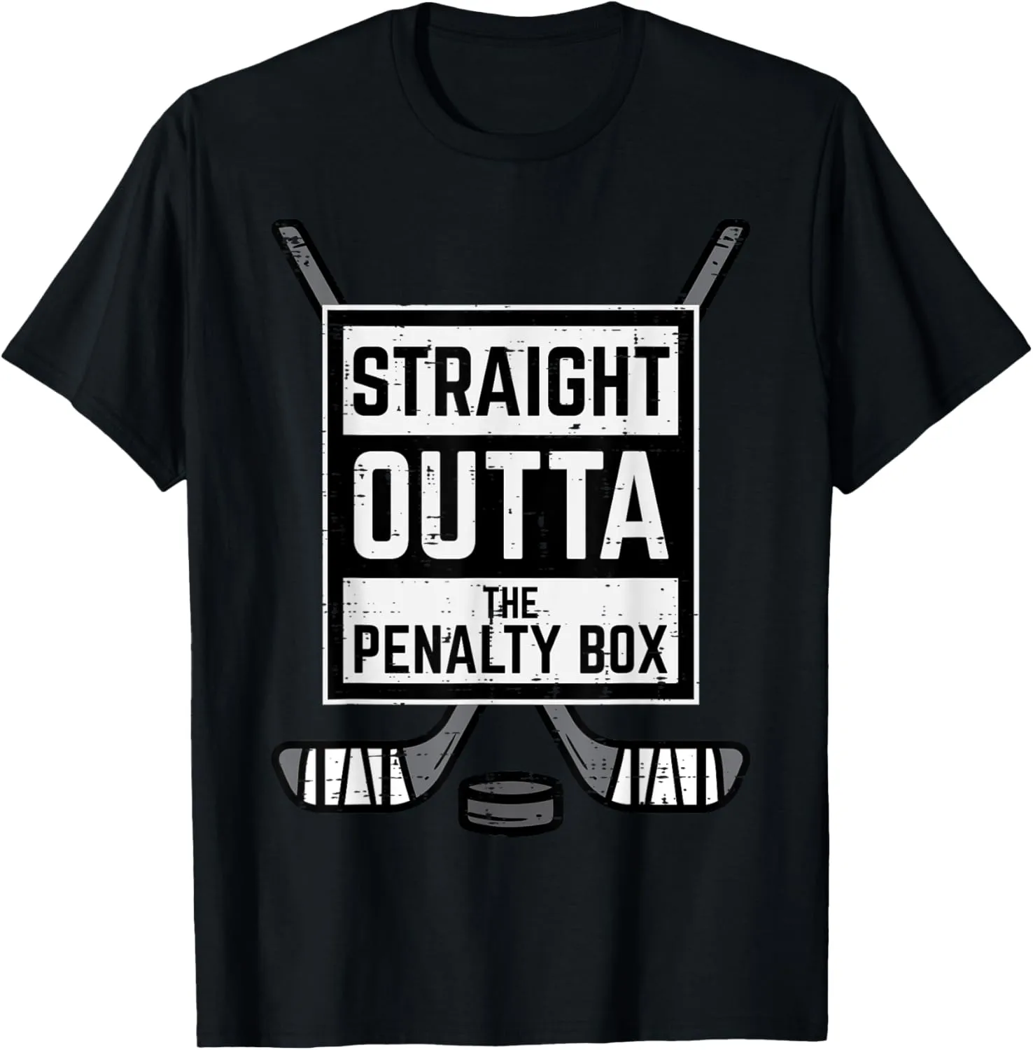 Ice Hockey Straight Outta Penalty Box Funny Men Boys Kids T-Shirt