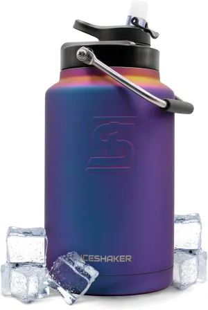 Ice Shaker Insulated Stainless Steel Gallon Water Jug | 128 Oz, Wisteria | Stays Cold for 60  Hours | Multi-purpose lid | Odor-Free Outdoor Water Jug for Sports, Camping, Hiking, Working Out