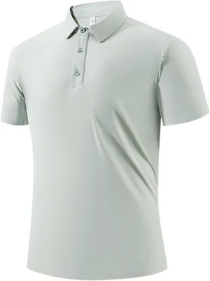 Ice Silk Shirts for Men Summer Fashion Short Sleeve Tactical Performance Polo Blouse Casual Lightweight Loose Blouse