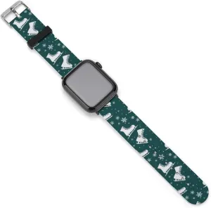 Ice Skating Skates Pattern Adjustable Silicone Watchband Compatible with IWatch Classic Soft Sports Watch Strap for Men Women