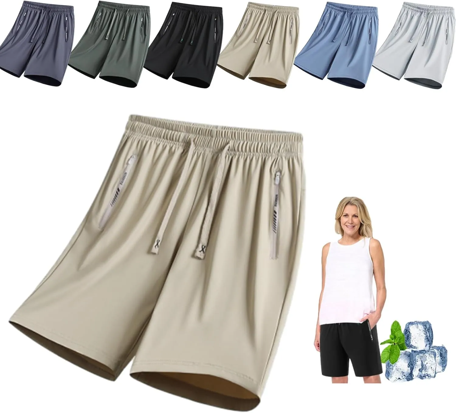 Iced Active Shorts for Senior Women, IcedActive Women's Ice Silk Shorts Over 50