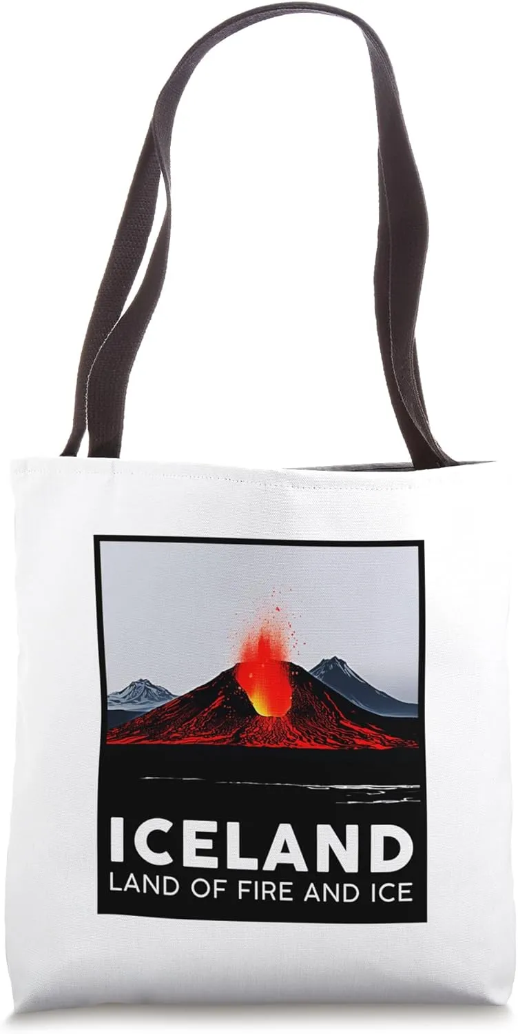 Iceland Volcano Fire Ice Hiking Camping Outdoors Vatnajökull Tote Bag