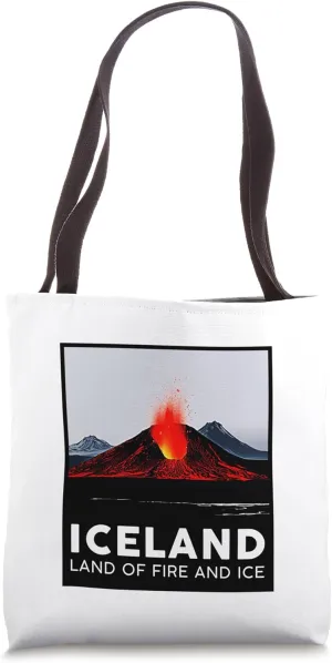 Iceland Volcano Fire Ice Hiking Camping Outdoors Vatnajökull Tote Bag