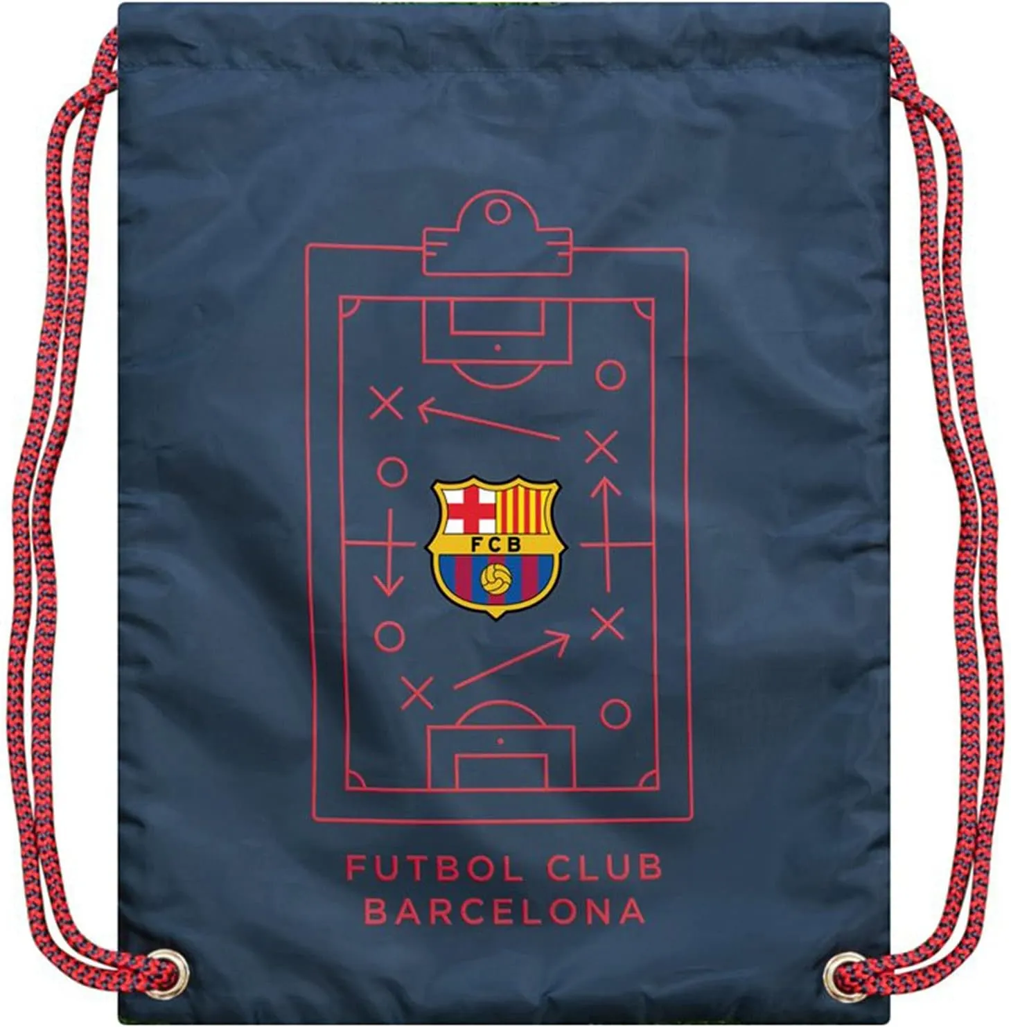Icon Sports Fan Shop FC Barcelona World Soccer Club Barça Team Logo Officially Licensed Barca Drawstring Cinch Bag (Clipboard Navy, ONE SIZE)