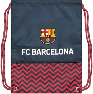 Icon Sports Soccer Club Team Logo Cinch Bag (FC Barcelona, Zig-Zag Navy)