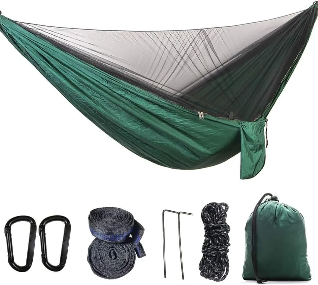 Indoor Hammock Chairs Outdoor Camping Quick-Open Mosquito Net Hammock 210T Nylon Hammock with Mosquito Net Outdoor Swing Hammock Hanging hammocks