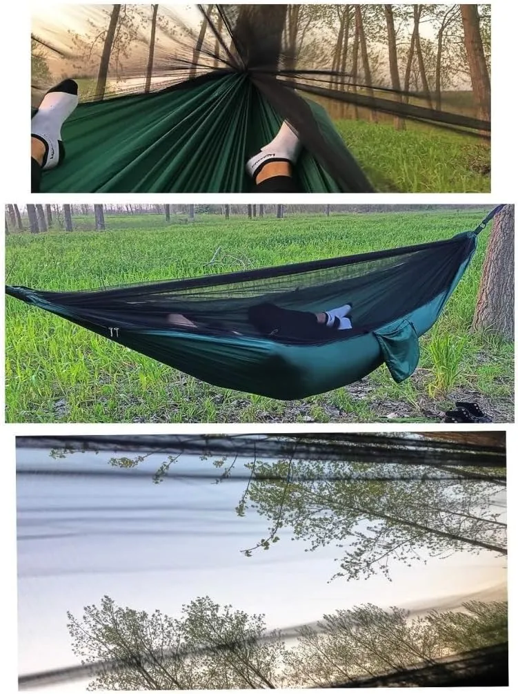 Indoor Hammock Chairs Outdoor Camping Quick-Open Mosquito Net Hammock 210T Nylon Hammock with Mosquito Net Outdoor Swing Hammock Hanging hammocks