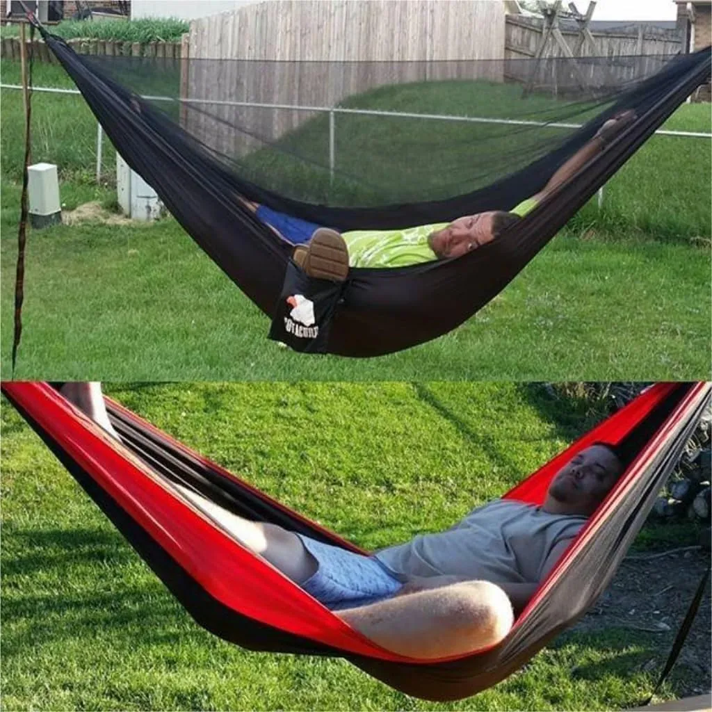 Indoor Hammock Chairs Outdoor Camping Quick-Open Mosquito Net Hammock 210T Nylon Hammock with Mosquito Net Outdoor Swing Hammock Hanging hammocks