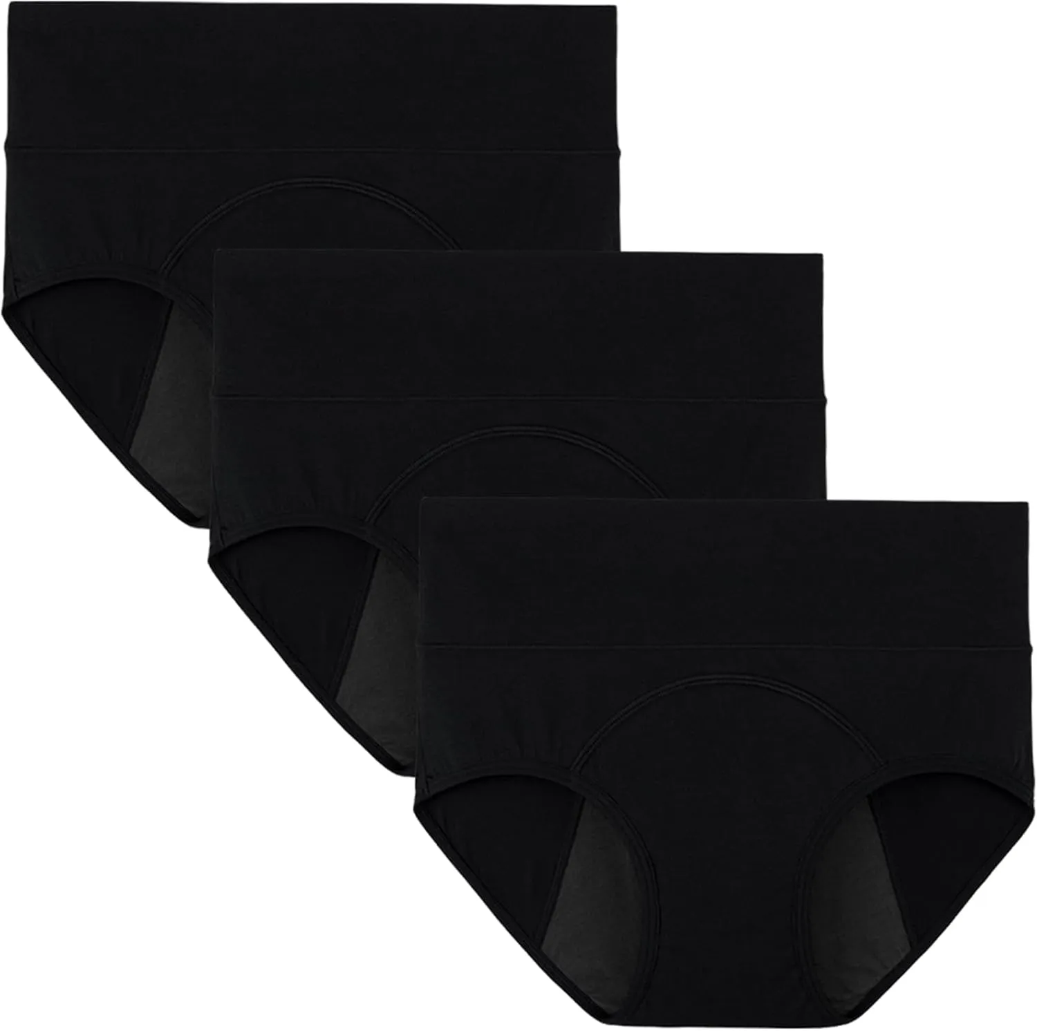 INNERSY Period Underwear for Women Leakproof High Waisted Menstrual Cotton Panties 3 Pack