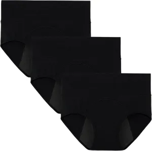 INNERSY Period Underwear for Women Leakproof High Waisted Menstrual Cotton Panties 3 Pack