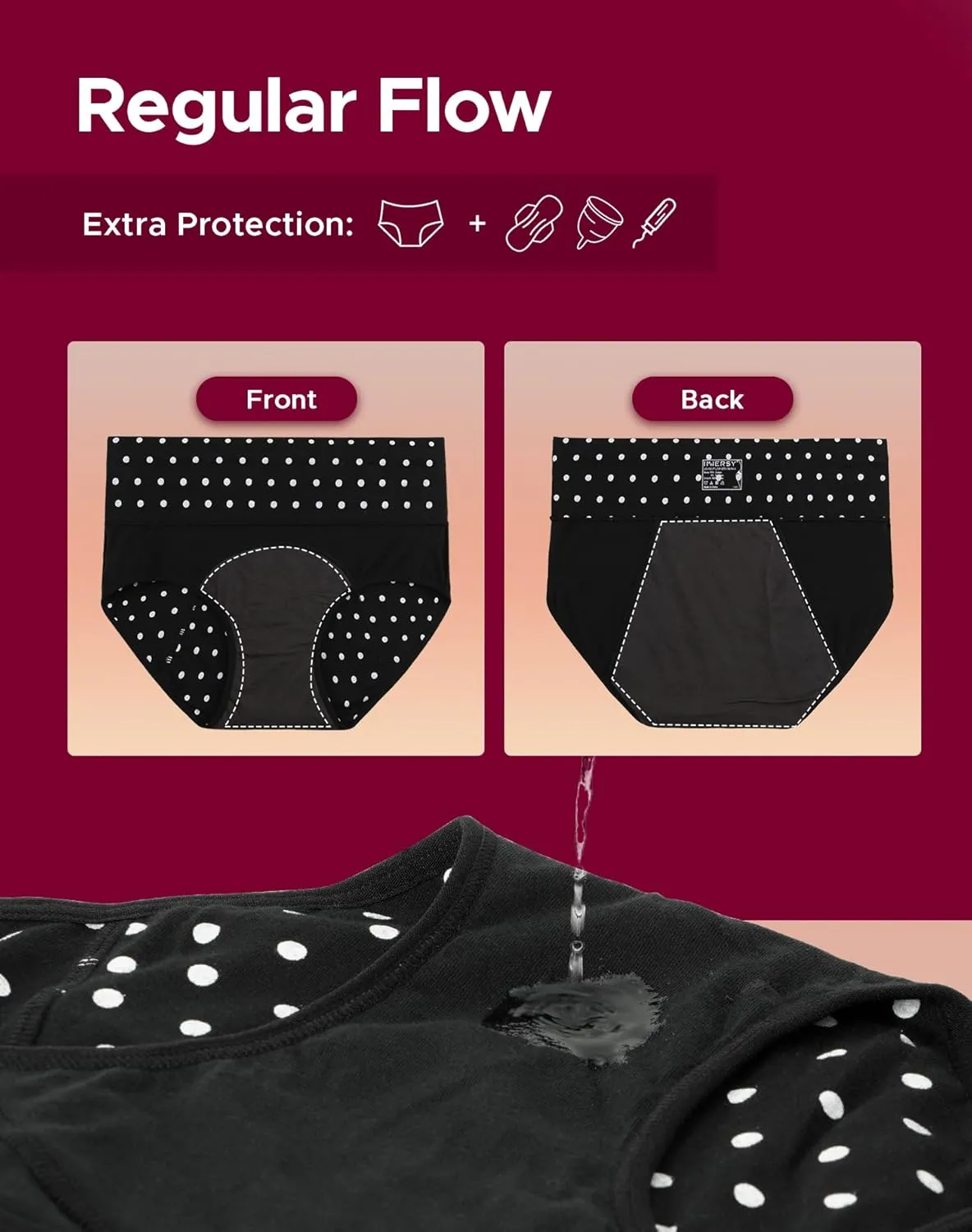 INNERSY Women's Period Underwear High Waisted Postpartum Maternity Panties 3-Pack