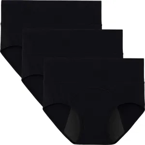 INNERSY Women's Period Underwear High Waisted Postpartum Maternity Panties 3-Pack