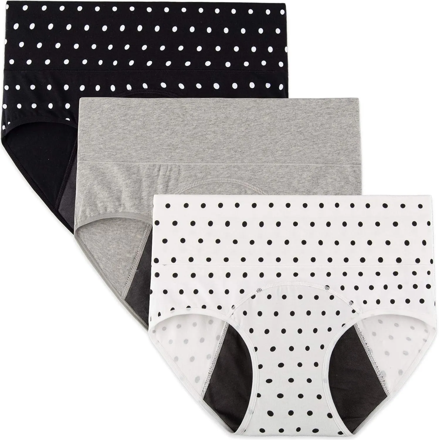 INNERSY Women's Period Underwear High Waisted Postpartum Maternity Panties 3-Pack