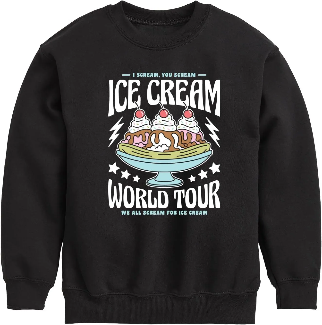 Instant Message - I Scream, You Scream - Ice Cream World Tour - Toddler & Youth Crewneck Fleece Sweatshirt