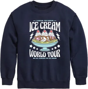 Instant Message - I Scream, You Scream - Ice Cream World Tour - Toddler & Youth Crewneck Fleece Sweatshirt