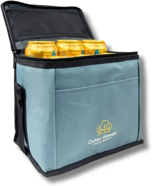 Insulated 6 Can Cooler Bag Fits 6 x 500ml Beer Cans Keep Cans Cool for up to 10 Hrs with 2 Units of Ice Gel Packs