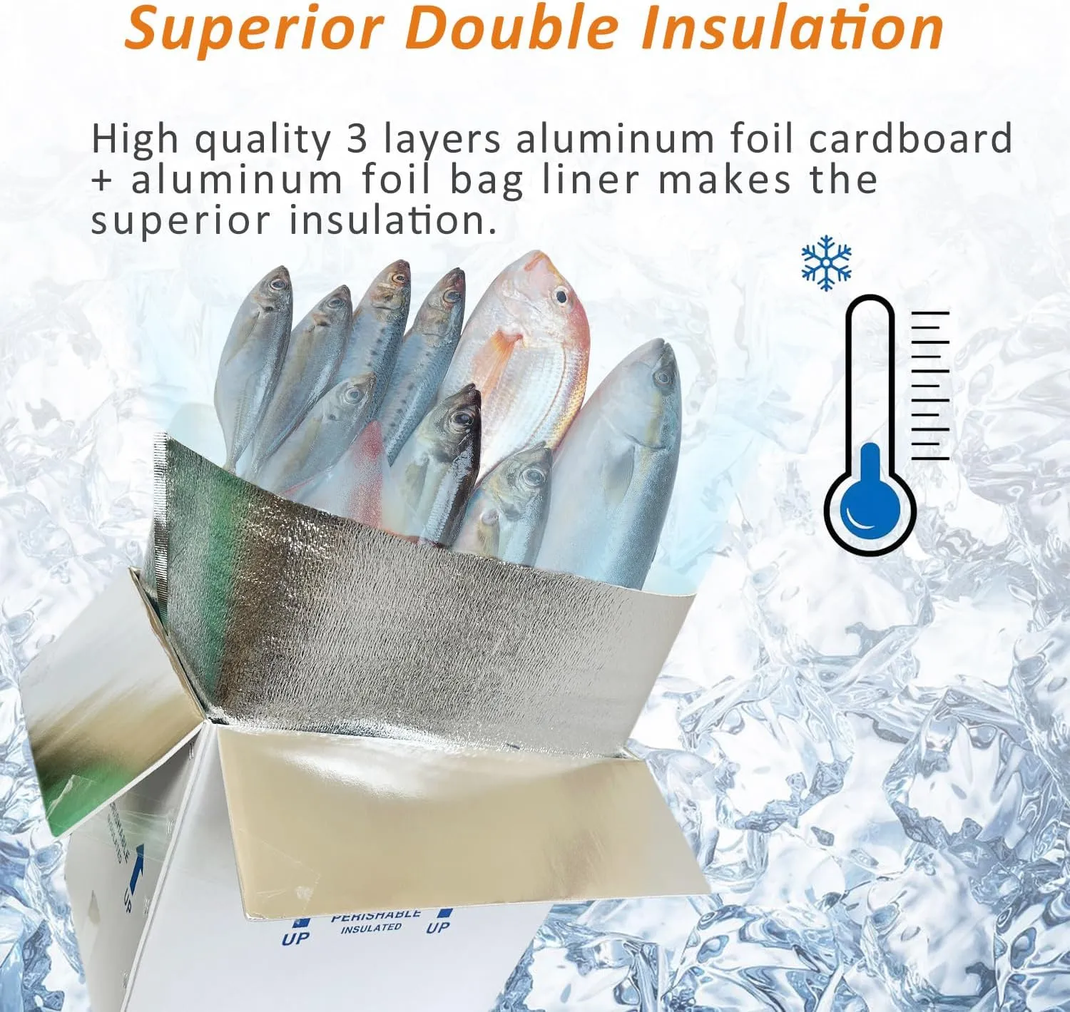 Insulated Cold Shipping Boxes with Liners, 4 Pack 26'' x 11'' x 19'', for Perishable Frozen Food, White (TB261119L-4)