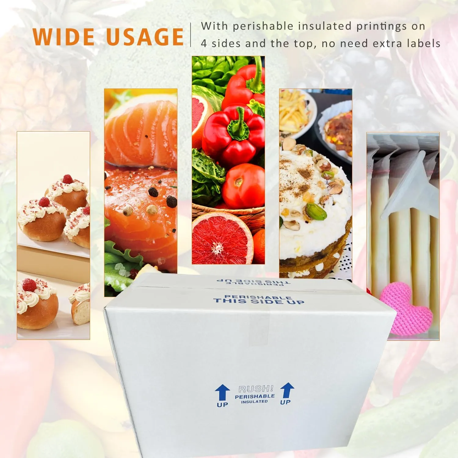 Insulated Cold Shipping Boxes with Liners, 4 Pack 26'' x 11'' x 19'', for Perishable Frozen Food, White (TB261119L-4)