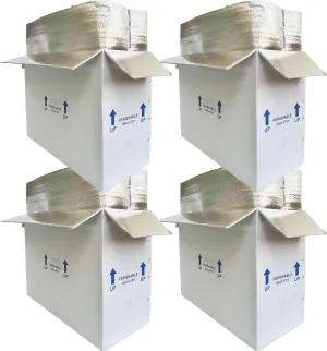 Insulated Cold Shipping Boxes with Liners, 4 Pack 26'' x 11'' x 19'', for Perishable Frozen Food, White (TB261119L-4)